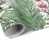 Feestelijke Kerst met Wilgen Zaden en Harten Cadeaupapier (Rol Hoek)