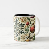 Feestelijke Kerst Mok met Elegant Vakantiepatroon (Voorkant rechts)