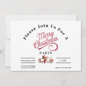 Feestelijke kerst Mok met Elf, Penguin Invitation Kaart (Achterkant)