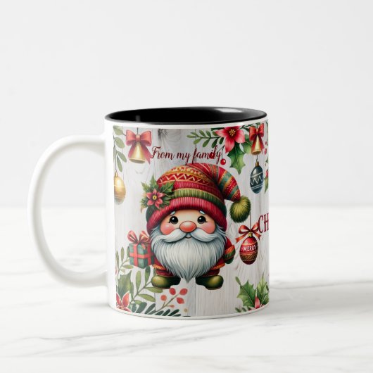 Feestelijke kerst mok met kabouters, seizoensgebon (Links)