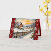 Feestelijke Kerst Mooi Modern Collectie Kaart (Gele Bloem)