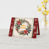 Feestelijke Kerst Mooie Trendy Collectie Kaart (Gele Bloem)