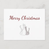 Feestelijke Kerst Mopshagedis Tekening Vakantie  Feestdagenkaart (Voorkant)