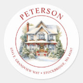 Feestelijke kerst Nieuwe Home Retour Adres Labels (Voorkant)