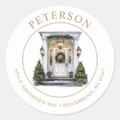 Feestelijke kerst Nieuwe Home Retour Adres Labels (Voorkant)