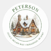 Feestelijke kerst Nieuwe Home Retour Adres Labels (Voorkant)