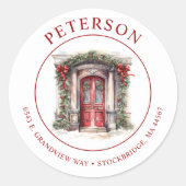 Feestelijke kerst Nieuwe Home Retour Adres Labels (Voorkant)