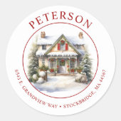 Feestelijke kerst Nieuwe Home Retour Adres Labels (Voorkant)