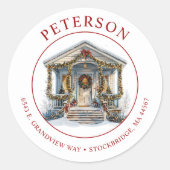 Feestelijke kerst Nieuwe Home Retour Adres Labels (Voorkant)