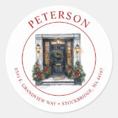 Feestelijke kerst Nieuwe Home Retour Adres Labels (Voorkant)