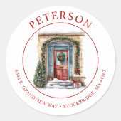 Feestelijke kerst Nieuwe Home Retour Adres Labels (Voorkant)