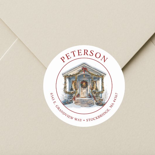 Feestelijke kerst Nieuwe Home Retour Adres Labels