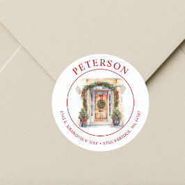 Feestelijke kerst Nieuwe Home Retour Adres Labels