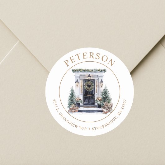 Feestelijke kerst Nieuwe Home Retour Adres Labels