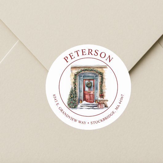 Feestelijke kerst Nieuwe Home Retour Adres Labels