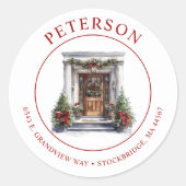 Feestelijke kerst Nieuwe Home Retour Adres Labels (Voorkant)