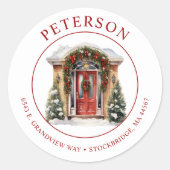 Feestelijke kerst Nieuwe Home Retour Adres Labels (Voorkant)