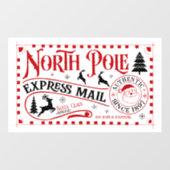 Feestelijke Kerst Noordpool express mail Raamsticker (Vel)