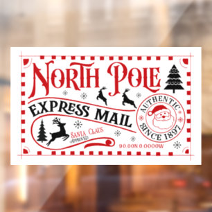 Feestelijke Kerst Noordpool express mail Raamsticker