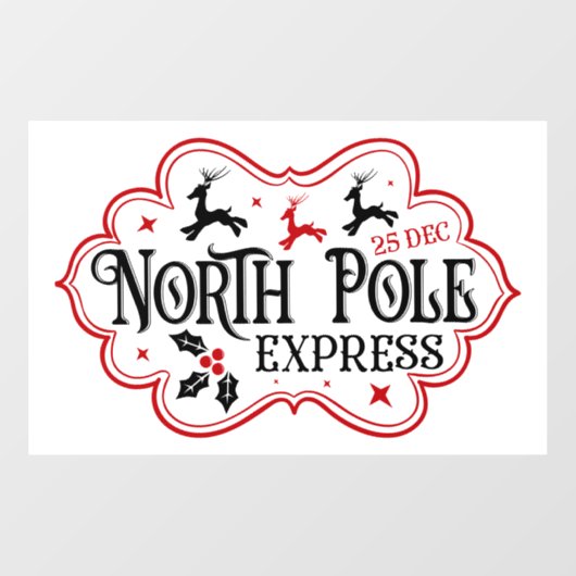 Feestelijke Kerst Noordpool Express Raamsticker (Vel)