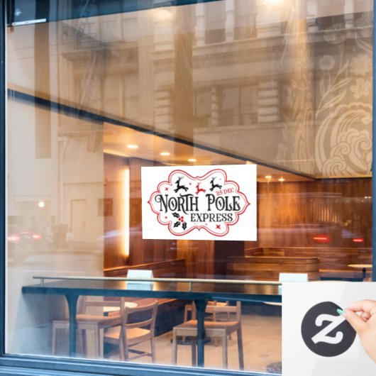 Feestelijke Kerst Noordpool Express Raamsticker (Cafe Raam)