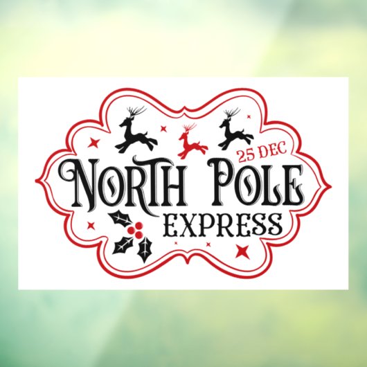 Feestelijke Kerst Noordpool Express Raamsticker (Vel 3)
