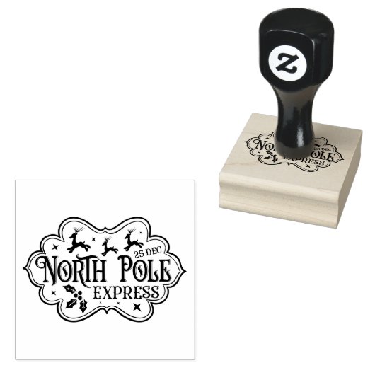 Feestelijke Kerst Noordpool Express Rubberstempel (Gestempeld)