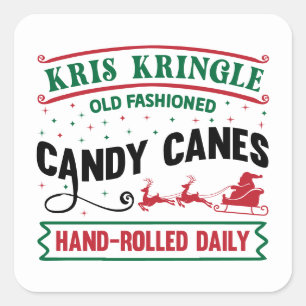 Feestelijke Kerst Noordpool Kris Kringle snoep ca Vierkante Sticker