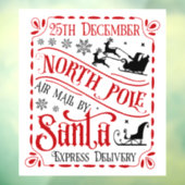 Feestelijke kerst Noordpool luchtpost Raamsticker (Vel 3)