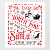 Feestelijke kerst Noordpool luchtpost Raamsticker (Vel)