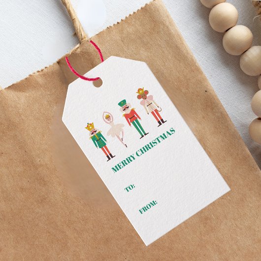 Feestelijke Kerst Notenkraker Ballerina Cadeaulabel