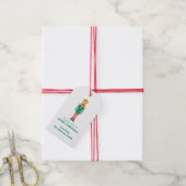 Feestelijke Kerst Notenkraker Cadeaulabel (Met Touw)