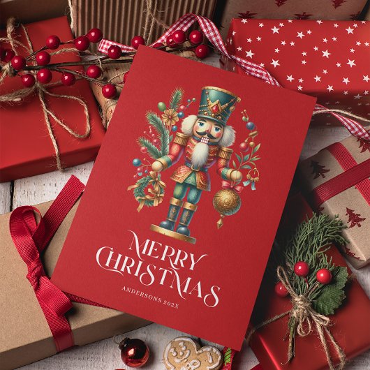 Feestelijke Kerst Notenkraker Custom Photo Kaart