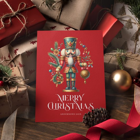 Feestelijke Kerst Notenkraker Custom Photo Kaart