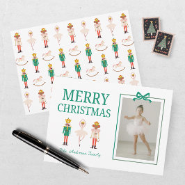 Feestelijke Kerst Notenkraker Foto Ballerina Feestdagenkaart