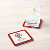 Feestelijke kerst notenkraker op wit bier onderzetter (Rechterzijde)