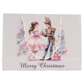 Feestelijke kerst notenkraker tekst toevoegen groot cadeauzakje (Achterkant)