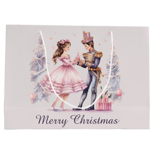 Feestelijke kerst notenkraker tekst toevoegen groot cadeauzakje (Achterkant)