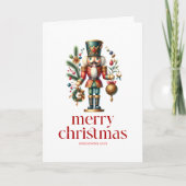 Feestelijke Kerst Notenkraker Twee Aangepaste Foto Kaart (Voorkant)