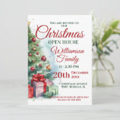 Feestelijke Kerst Open Huis Kaart (Staand voorkant)