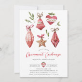 Feestelijke kerst ornament uitwisseling partij kaart (Voorkant)