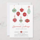 Feestelijke kerst ornament uitwisseling partij kaart (Voorkant)