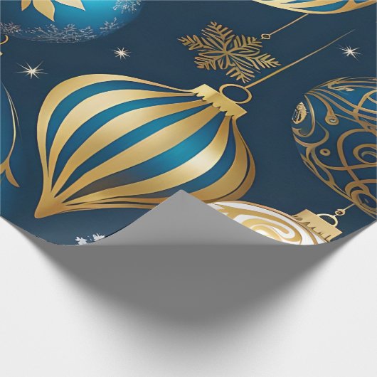feestelijke kerst ornamenten inpakpapier (Hoek)