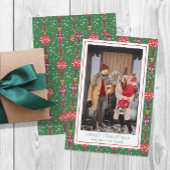 Feestelijke Kerst Ornamenten Patroon Foto Feestdagenkaart