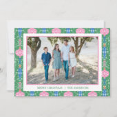 Feestelijke Kerst Ornamenten Patroon Foto Feestdagenkaart (Voorkant)