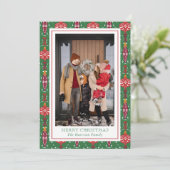 Feestelijke Kerst Ornamenten Patroon Foto Feestdagenkaart (Staand voorkant)