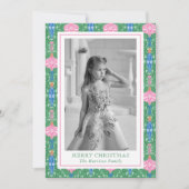 Feestelijke Kerst Ornamenten Patroon Foto Feestdagenkaart (Voorkant)