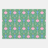 Feestelijke Kerst Ornamenten Patroon Inpakpapier Vel (Voorkant 3)