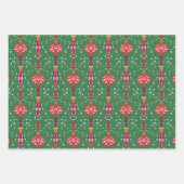 Feestelijke Kerst Ornamenten Patroon Inpakpapier Vel (Voorkant)
