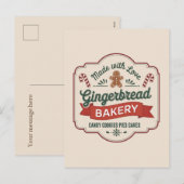 Feestelijke kerst peperkoek bakkerij feestdagenkaart (Voorkant / Achterkant)